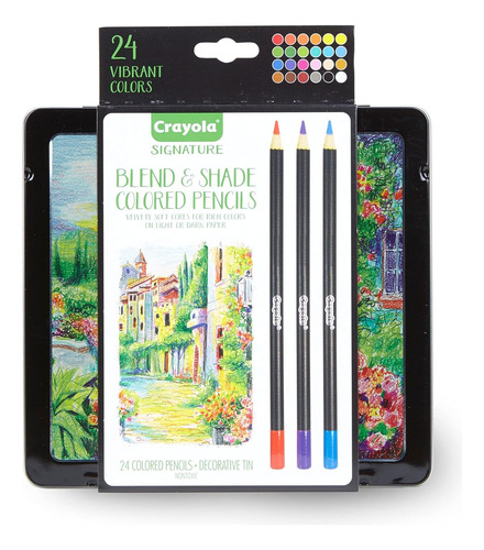 Lápices De Colores Núcleo Suave En Lata Regalo 24 Unidades