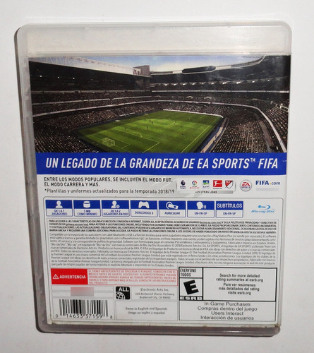 Fifa 19 Legacy Edition 2019 Ps3 Español Fisico - Mg (Usado)