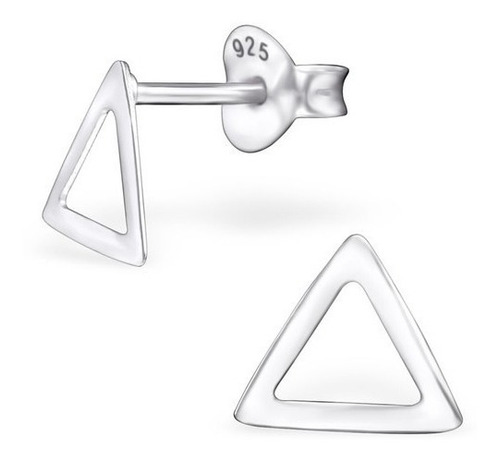 Brincos De Prata Forma Geométrica Triângulo Prata 925