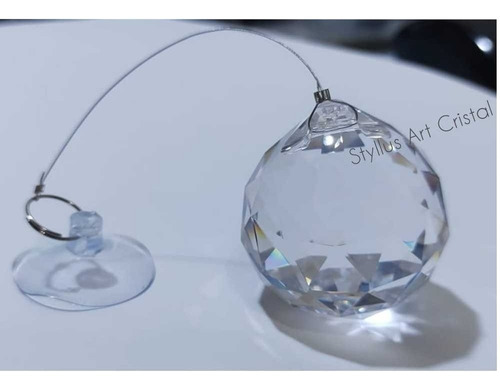 Bola Cristal Asfour Fengshuí 4,0 Cm Pronta P/ Teto 108 Faces