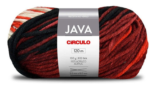 Fio Java Circulo 100g 120mts 100% Acrílico Tricô E Crochê Cor 8896 - Boston