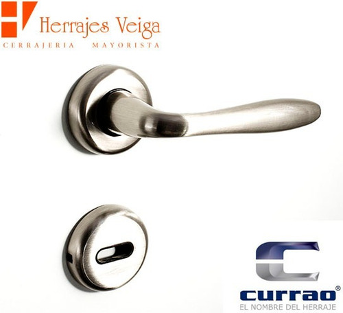 Imagen 2 de 8 de Manija Puerta Picaporte Doble Currao Capri Satinado C/laca
