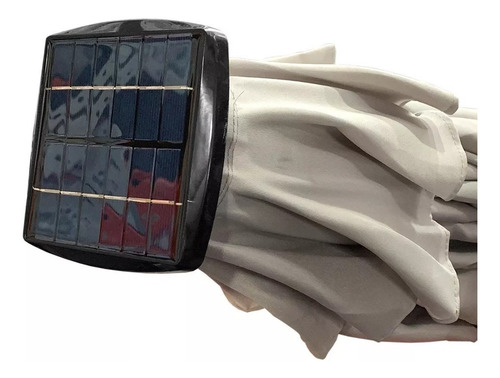 Imagen 4 de 8 de Sombrilla Jardín Con Panel Solar Carga Usb Luz Led Manivela