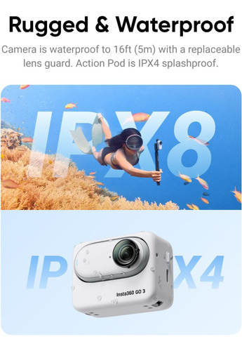 Cámara D Accion Miniatura Insta360 Go 3 128gb + Selfie Stick