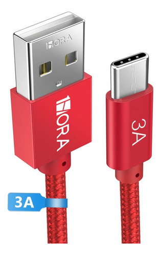 Cabo Carregamento 1hora Cabo Usb 2.0 A/c 3a 1m Vermelho