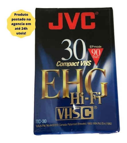Fita Compact Vhs Jvc C Ehg30 Hi Fi 90min