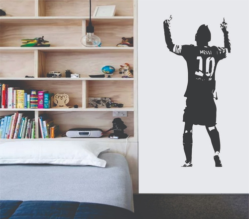Imagen 1 de 2 de Vinil Decorativo Pared 58 X 130 Cms Messi Futbol Soccer