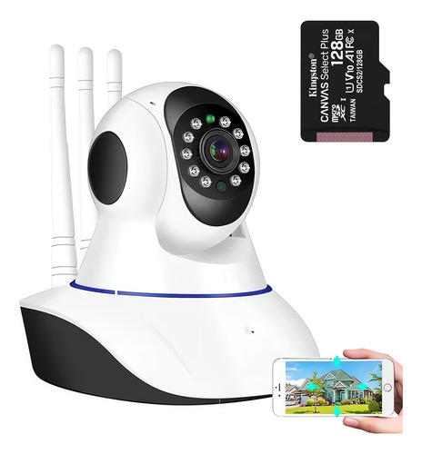 Camara Ip Wifi Fhd 1080p Interno Monitoreo Bebe + Micro Sd