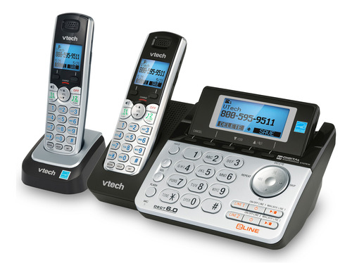 Teléfono Inalámbrico Vtech Ds6151-2 De 2 Líneas Con 2 Auricu