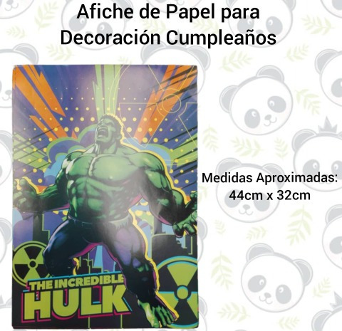 Afiche Para Piñata Cumpleaños Precio Por 2 El Increíble Hulk