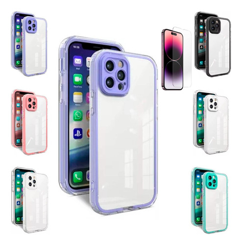 Funda Protector iPhone 15 15 Pro Plus Pro Max Y Vidrio