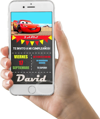 Cars 3 Invitación Tarjeta Digital Imprimible Whatsapp