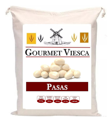 5 Kg Pasas Cubiertas Con Chocolate Blanco