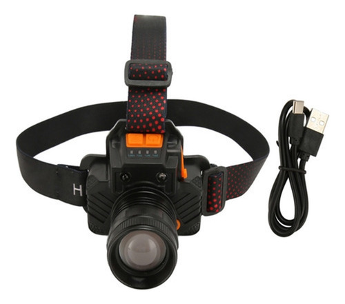 Linterna Frontal Led Carga Usb Ligera Impermeable Brillante