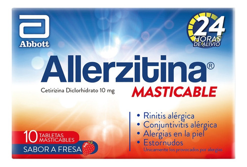 Allerzitina Alergias Fresa 10 Tabletas - Cetirizina 10 Mg