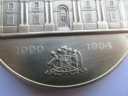 Gran Antigua Medalla Presidente Chile Patricio Aylwin Bronce (Usado)