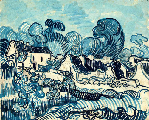Lienzo Tela Arte Paisaje Y Casas Vincent Van Gogh 72x90