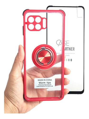 Funda Transparente Anillo + Cristal 5d Para Motorola One 5g