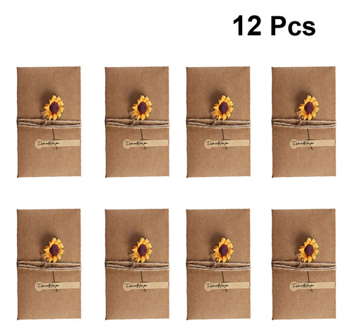 Imagem 4 de 8 de Cartões Criativos Do Presente Do Girassol 12pcs Para O Natal