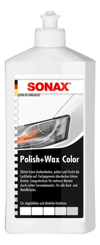 Sonax Polish & Wax Color Blanco Cera Abrillantador 500 Ml
