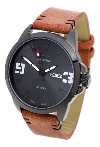 Reloj Europa By Diesel Hombre 4008  Eco Cuero Metal Wr Fecha