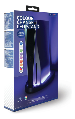 Base De Conexión Ps5 Soporte Vertical Luz Led Rgb Negro