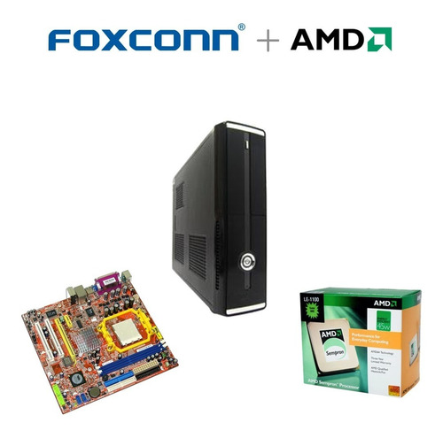 Computador Slim Amd Sempron + Mb Foxconn + Ram Ddr2 2gb