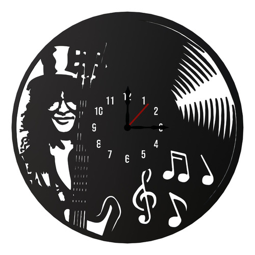 Reloj Decorativo Slash | Estilo Reloj De Lp Vinilo | Rock