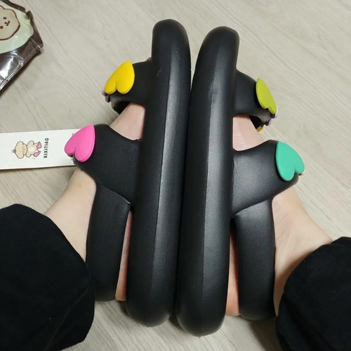 Pantufla Plataforma Cómoda Kawaii Corazón Sandalias