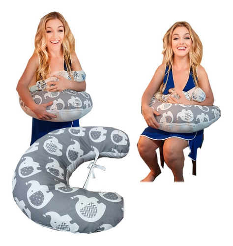 Imagen 1 de 5 de Almohadon Almohada Amamantar Funda Con Cierre Y Tiras Ajuste