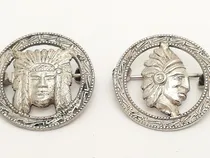 Comprar Prendedores De Plata Antiguos Sellados. Indios 