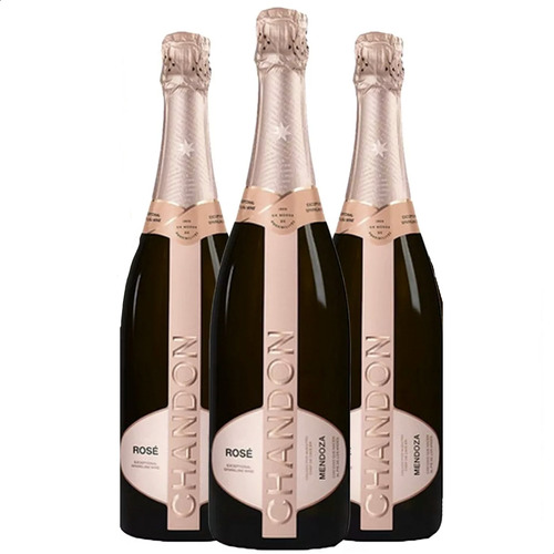 Champagne Chandon Rose Brut Espumante Pack X3 - 01mercado