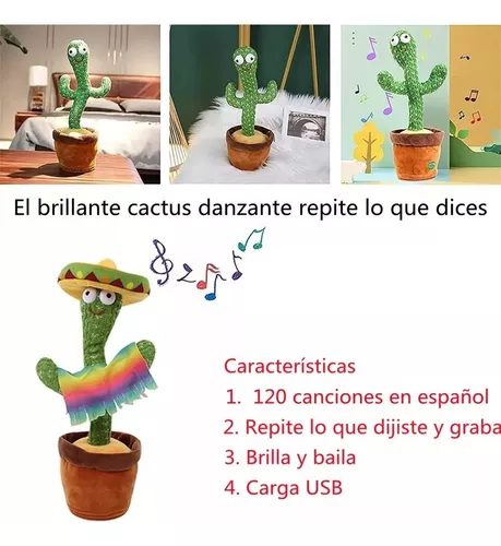 Juguetes Cactus Bailarín Recargable 120 Canciones En Español