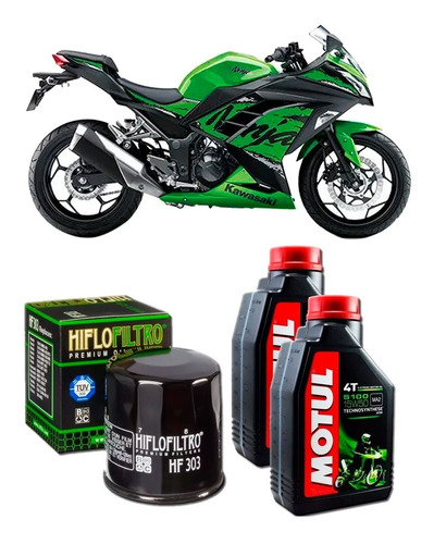 Kit Service Aceite + Filtro Kawasaki Ninja 300 12-16 **