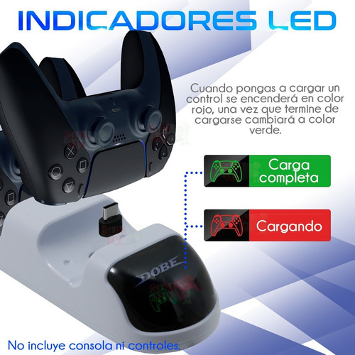 Soporte Base Cargador Doble Control Para Ps5 Tipoc Extraible