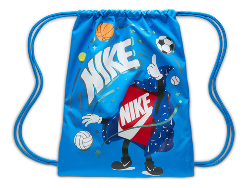 Bolsa Con Cordón 12l Para Niños Nike Azul Color Azul Foto/azul Foto/blanco Talla Unit