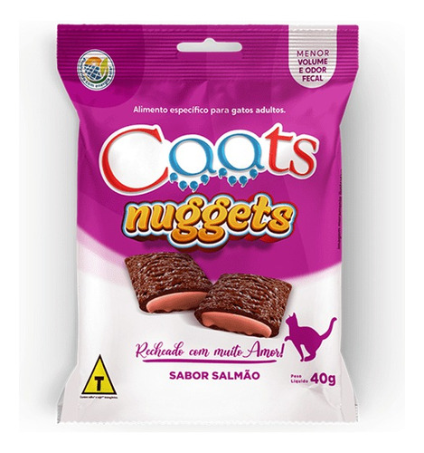 Petisco P/ Gatos Nuggets Recheados Salmão - Kit 4 Unidades 