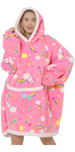 Pijama Poncho Estampado De Abrigo Invierno Adulto Mm-6192