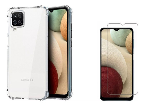 Funda Antigolpe Airbag Para Samsung A12 + Templado Plano