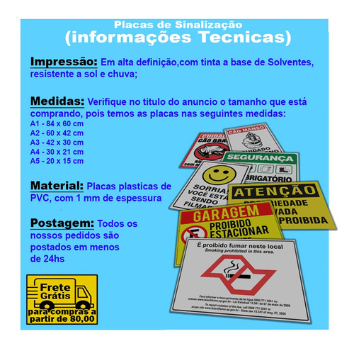 Placa Sinalização Indicativa Proibido Caminhão A4 30 X 21 Cm