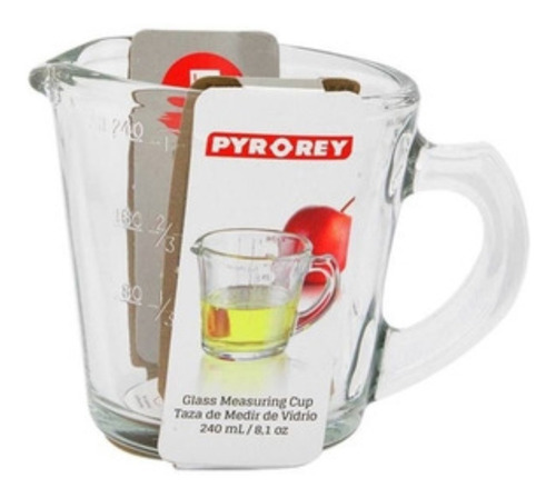 2 Jarra Medidora De Vidrio Taza De 240ml Y 500 Ml Pyr-o-rey