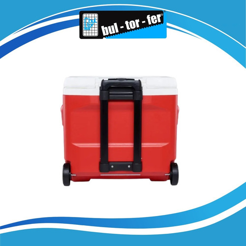 Imagen 2 de 10 de Heladera Conservadora Igloo Laguna 60qt C/ruedas Rojo