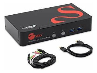 Siig 4k Displayport 2 Port Kvm Switch With Audio And Mic Vvj