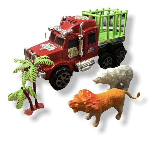 Camion Semi Hacienda Transporte Con 2 Animales Color Multicolor