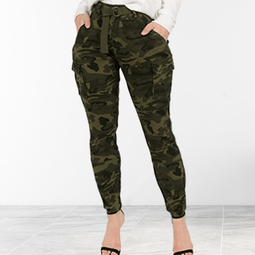 Pantalones Slim Cargo Spring Spring Jogger, Verde Militar, B