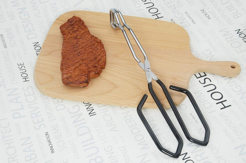 L 2pcs Pinzas Para Barbacoa De Acero Inoxidable Extra Largas