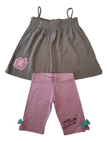 Conjunto Set 2 Pzs Niña Bebe Cenicienta Vestido Y Short