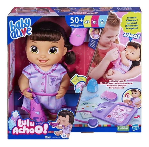 Muñeca Baby Alive Lulu Achoo, Juguete Interactivo Castaña