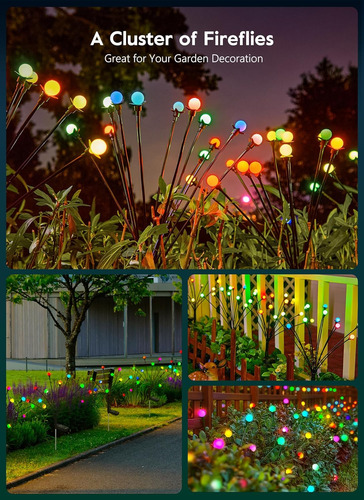 Luces Solares Impermeables Para Jardín De 48 Led Con 7 Color