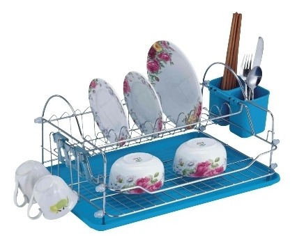 Escurridor De Platos 2 Niveles Cromado C/bandeja Secaplatos